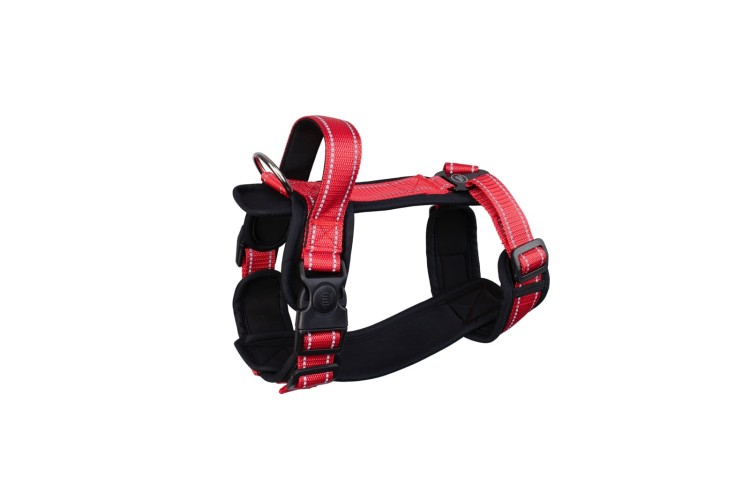 Szelki z uchwytem materiałowym czerwone rozmiar S